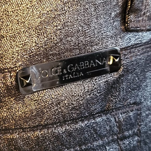 Y2k DOLCE & GABBANA vintage Metallic LOW RISE Jeans - Picture 3 of 10